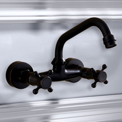 Modern Black Bathroom Sink Faucet Wall Mount