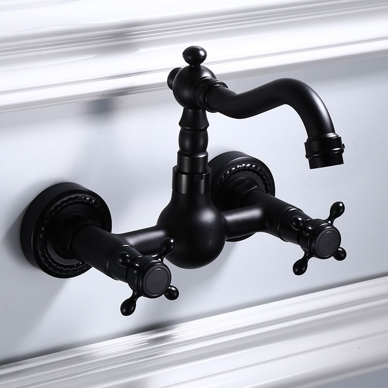 Modern Black Bathroom Sink Faucet Wall Mount