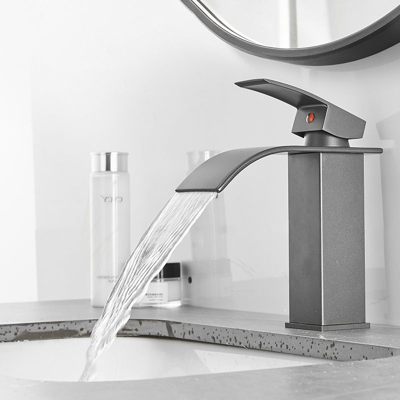 Contemporary Waterfall Bathtub Faucet Brass Lever Handle