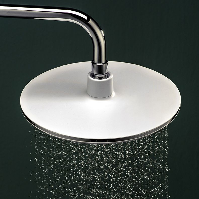 Modern White Fixed Round Shower Head Set