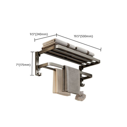Stylish Chrome Bathroom Shelf Towel Rack Set