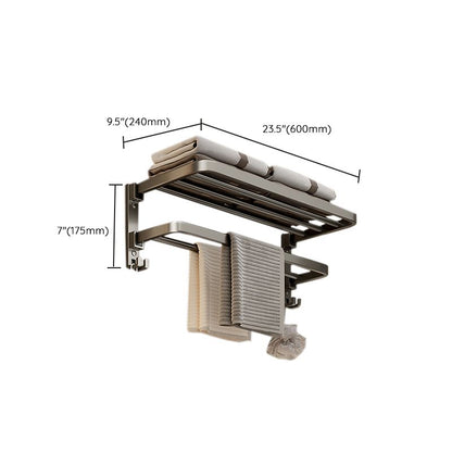 Stylish Chrome Bathroom Shelf Towel Rack Set