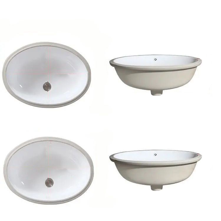 Modern Drop-In Oval Bathroom Sink with Faucet