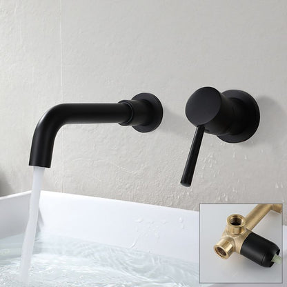 Contemporary 2-Handle Wall Mounted Basin Faucet