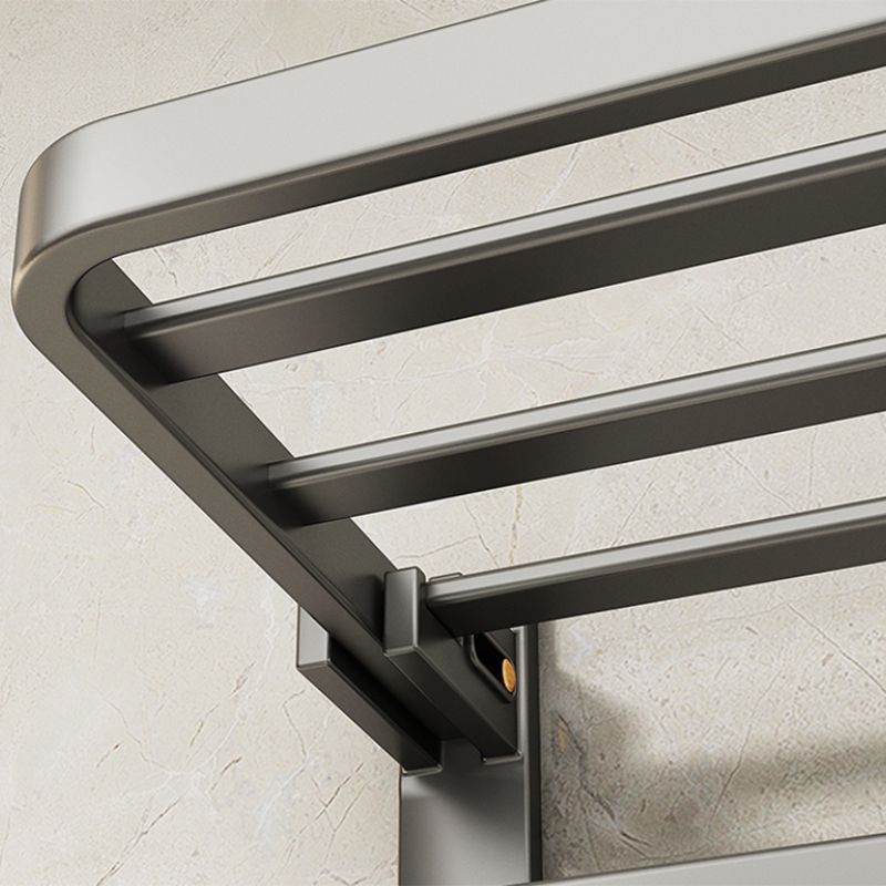 Stylish Chrome Bathroom Shelf Towel Rack Set