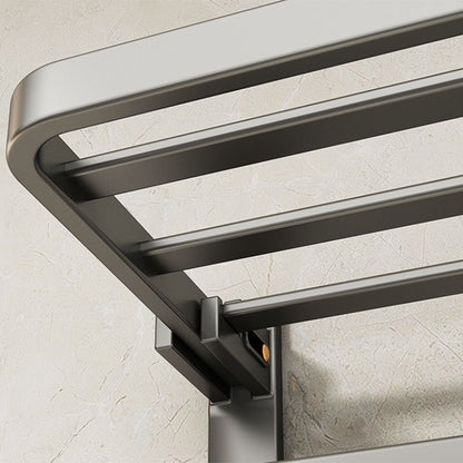 Stylish Chrome Bathroom Shelf Towel Rack Set