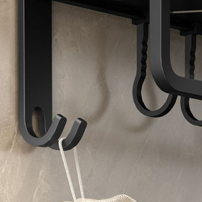 Modern Black Bathroom Storage Shelf Set