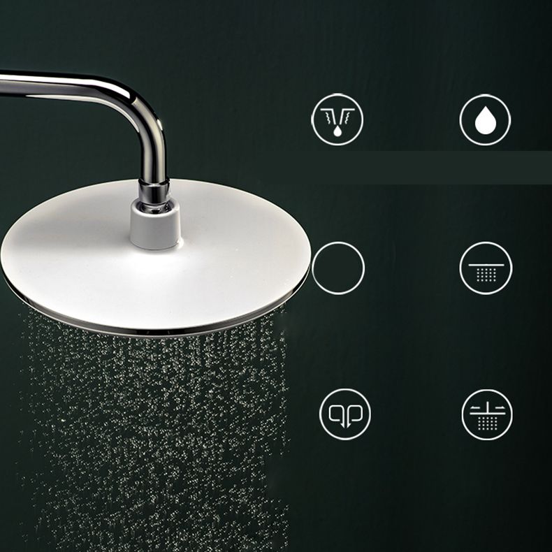 Modern White Fixed Round Shower Head Set
