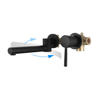 Contemporary 2-Handle Wall Mounted Basin Faucet