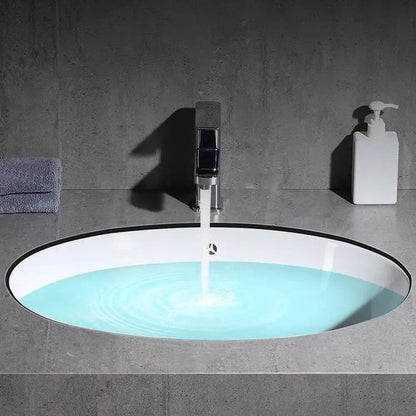 Modern Drop-In Oval Bathroom Sink with Faucet