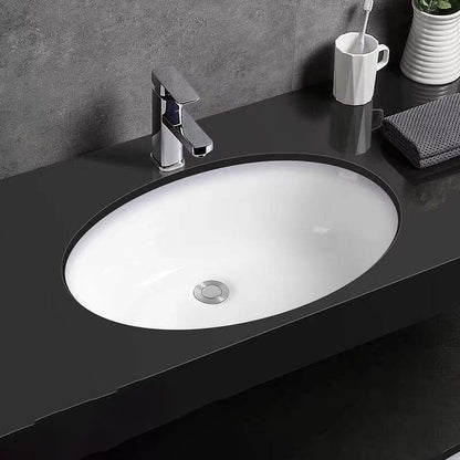Modern Drop-In Oval Bathroom Sink with Faucet