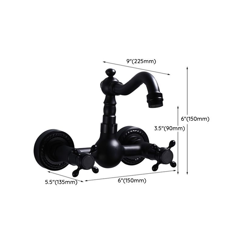 Modern Black Bathroom Sink Faucet Wall Mount