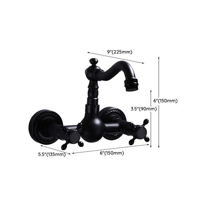 Modern Black Bathroom Sink Faucet Wall Mount
