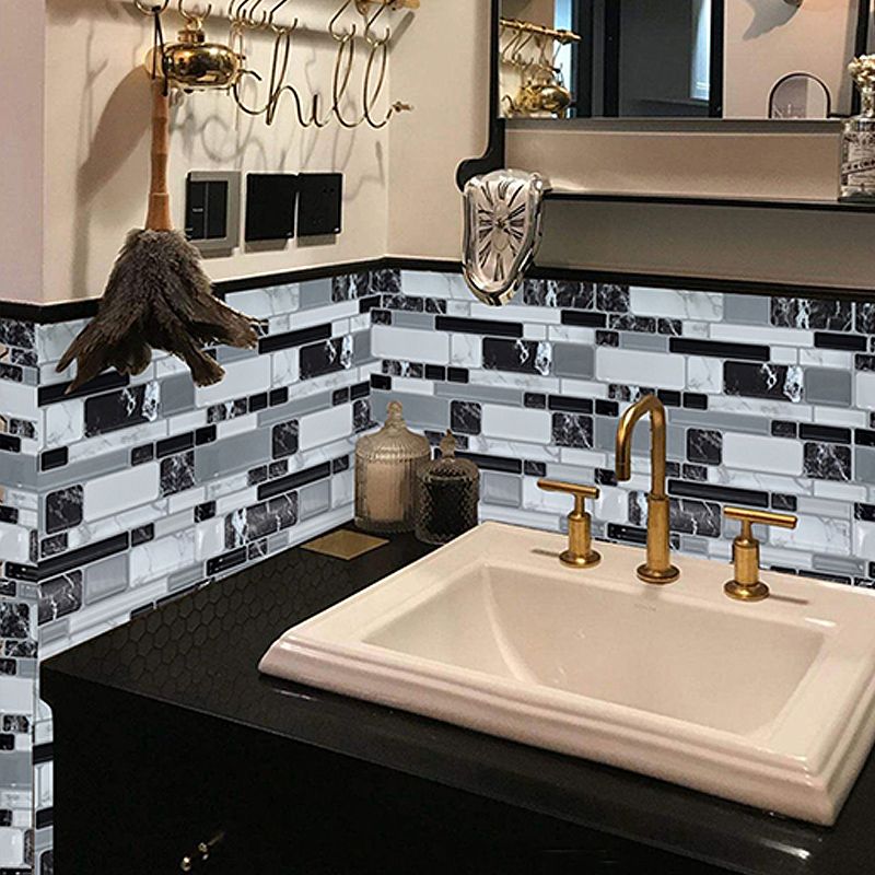 Vibrant Glass Mosaic Stick On Tiles for Kitchen Backsplash