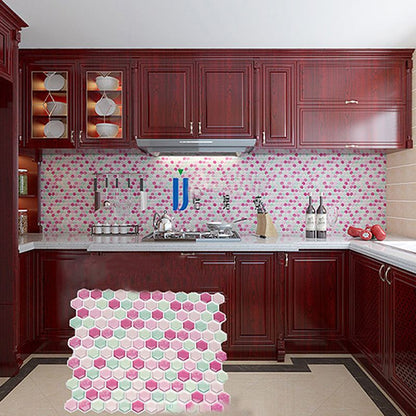 Vibrant Glass Mosaic Stick On Tiles for Kitchen Backsplash
