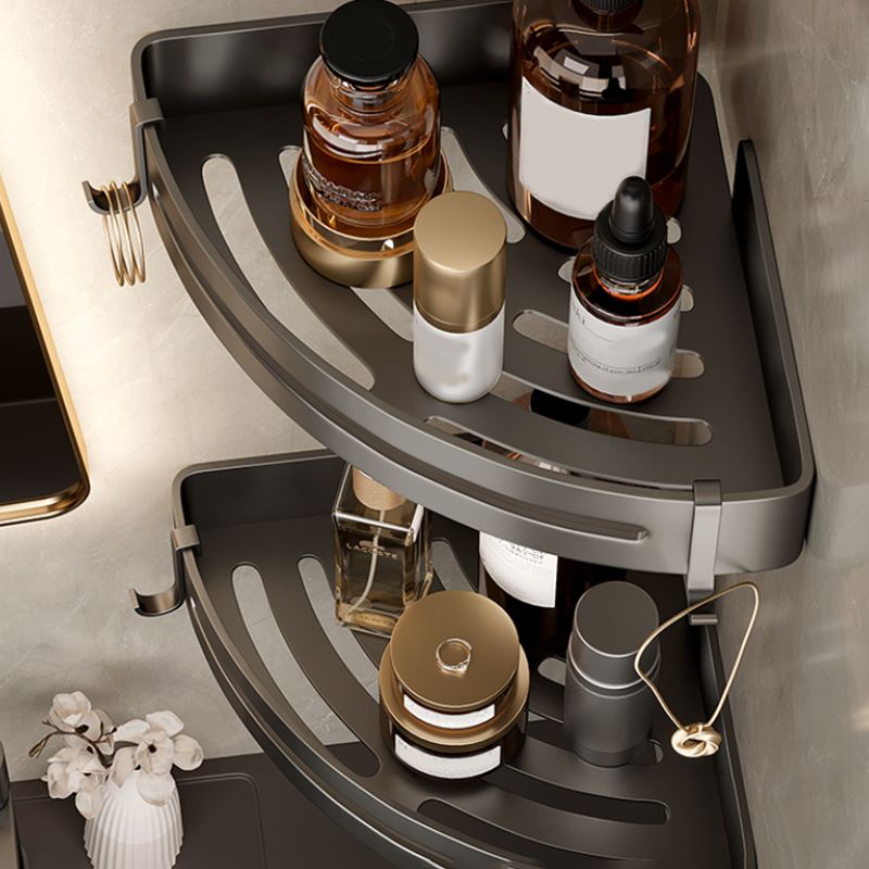 Stylish Chrome Bathroom Shelf Towel Rack Set