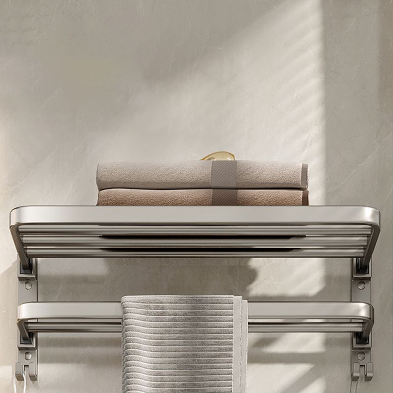 Stylish Chrome Bathroom Shelf Towel Rack Set