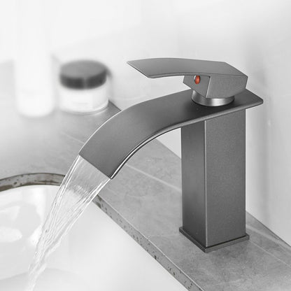 Contemporary Waterfall Bathtub Faucet Brass Lever Handle
