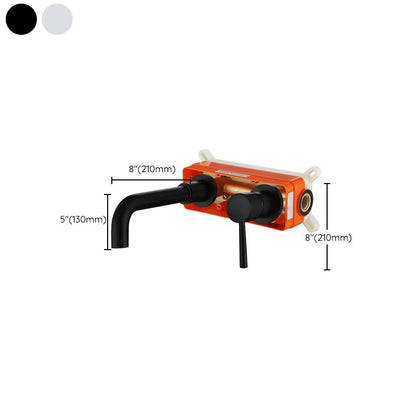 Contemporary 2-Handle Wall Mounted Basin Faucet