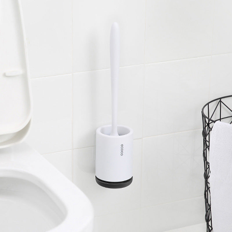 Ergonomic Silicone Toilet Brush with Holder