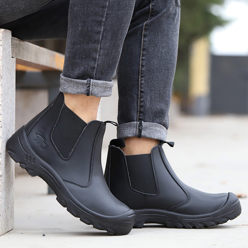 Comfortable Steel Toe Work Boots Waterproof Leather Safety Shoes - Luxicro