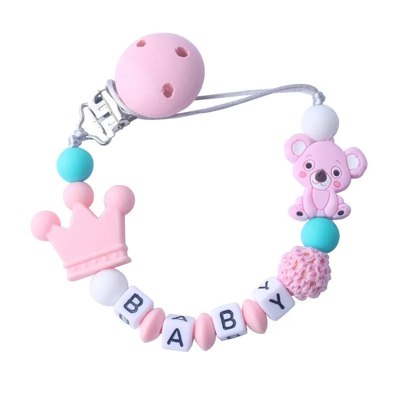 Adorable Infant Pacifier Holder with Teddy Crown