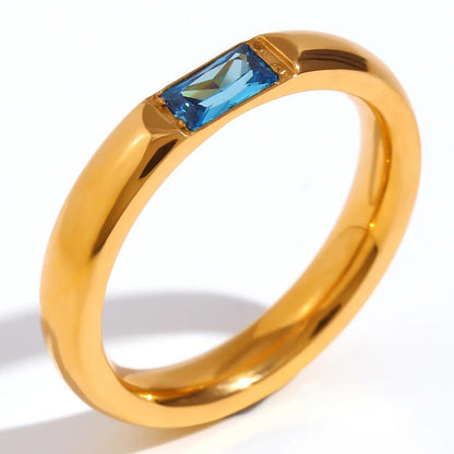 High End 18k Gold Gemstone Baguette Ring