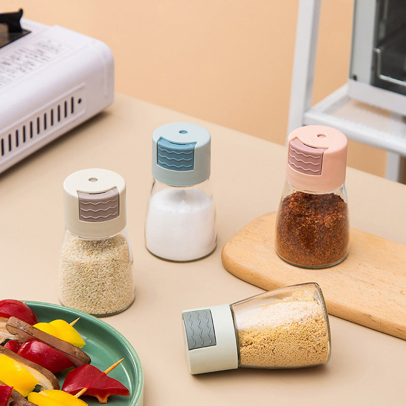 Small Clear Glass Spice Container for Kitchen