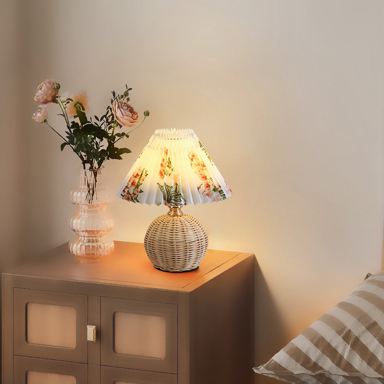 Warm Textile Shade Modern LED Table Lamp