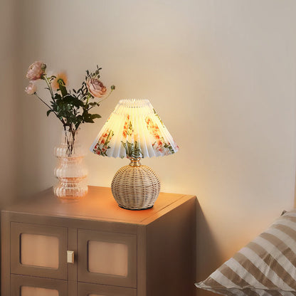 Warm Textile Shade Modern LED Table Lamp