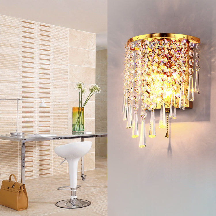 Elegant Crystal Stainless Steel Wall Sconce Lamp