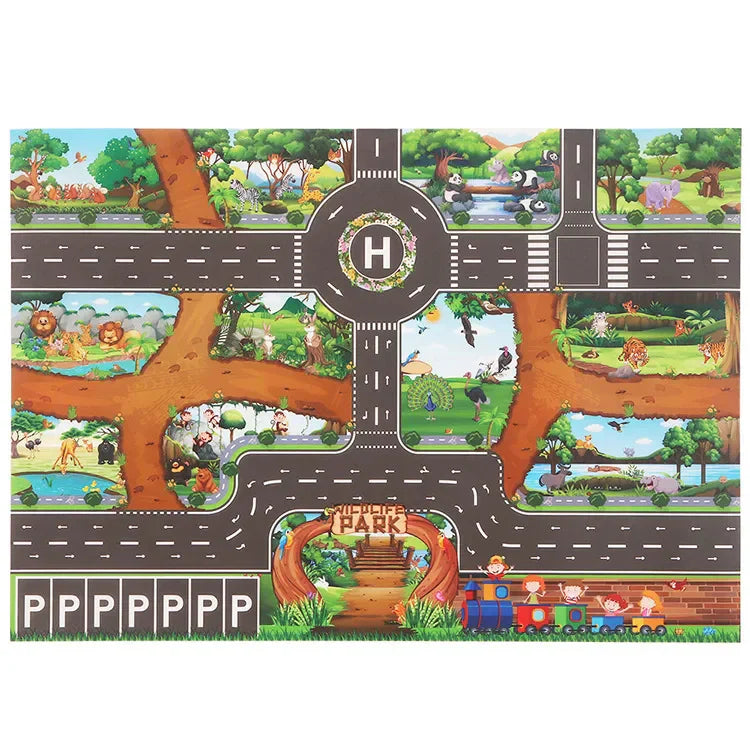 Colorful City Road Playmat for Children