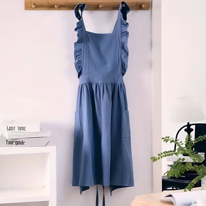 Floral Pattern Lace Kitchen Apron