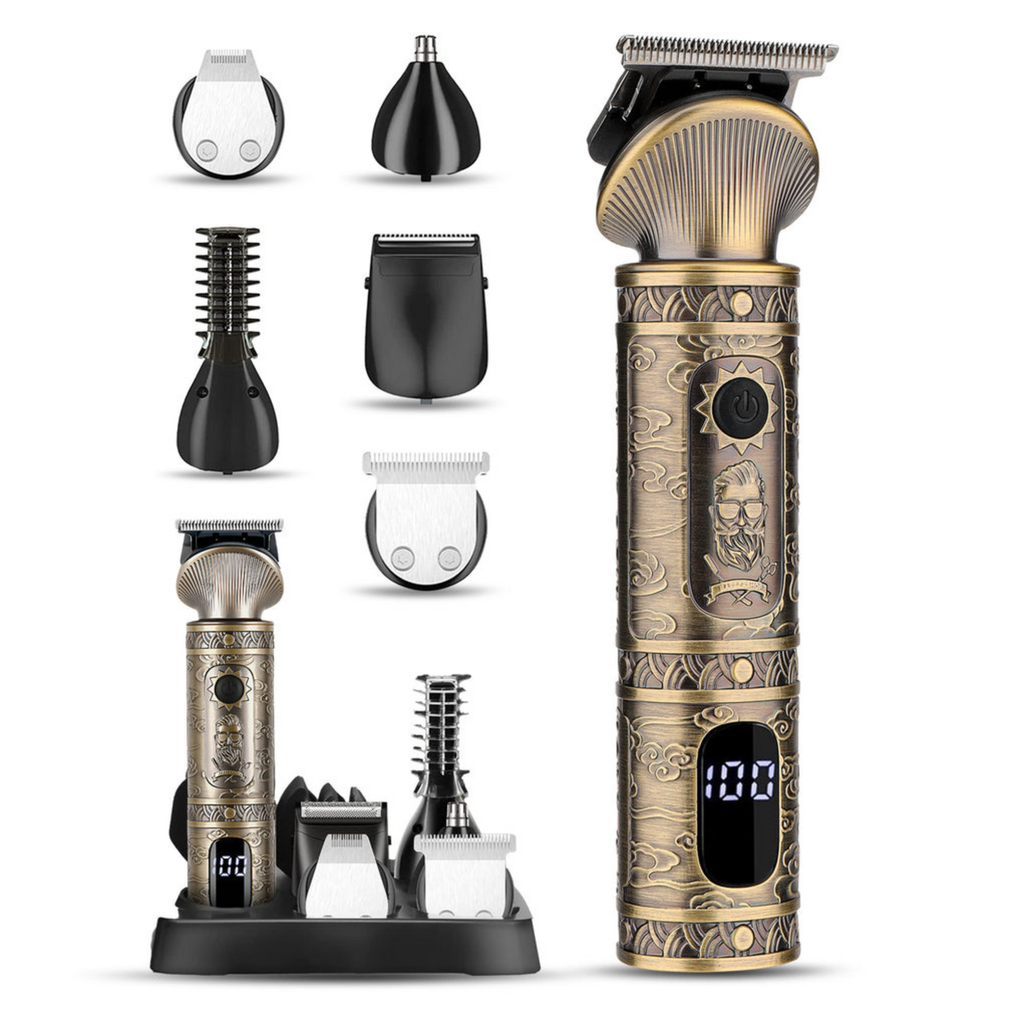 Compact 6-in-1 Beard Grooming Kit with Travel Case