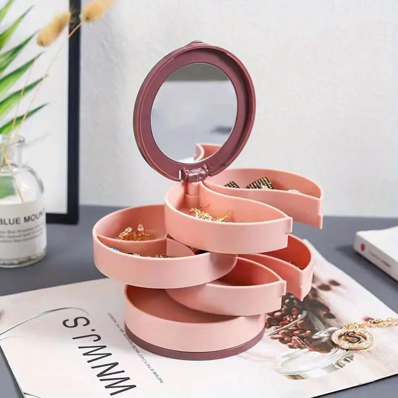 Spinning Jewelry Organizer Box for Women