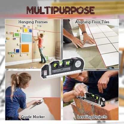 Precise 4-in-1 Laser Level Measurement Tool Set