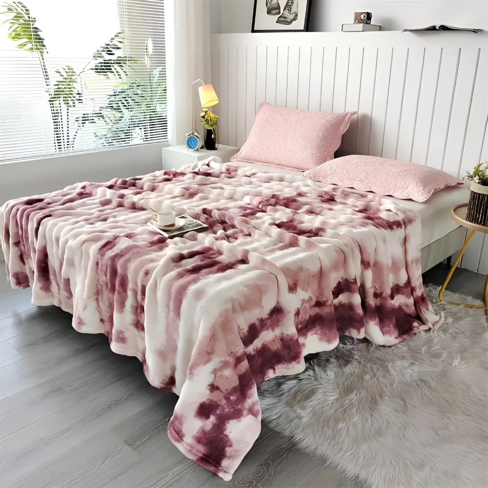 Colorful Swirl Faux Fur Throw Blanket