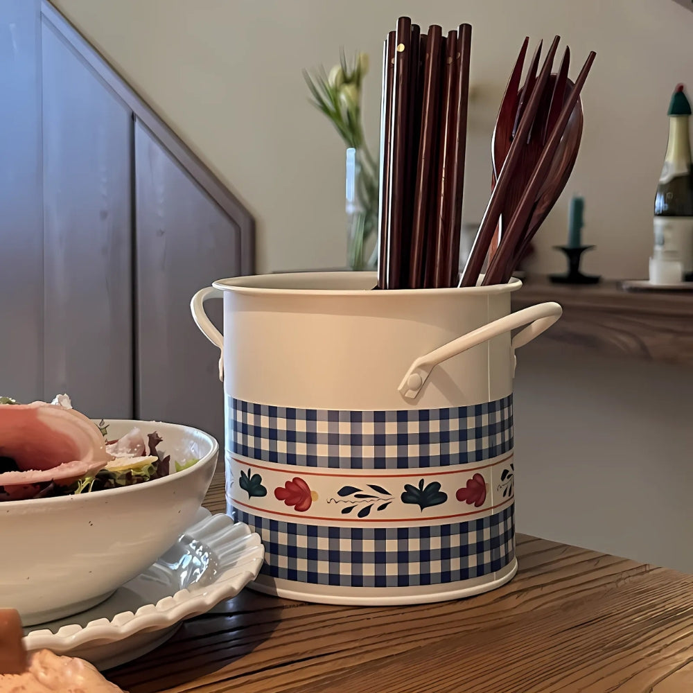 Decorative Kitchen Basket with Organizing Lid