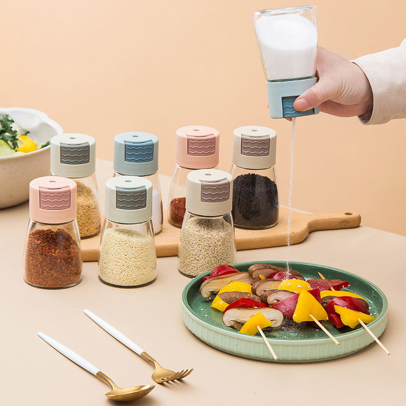 Small Clear Glass Spice Container for Kitchen