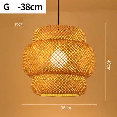 Rustic Woven Bamboo Hanging Light