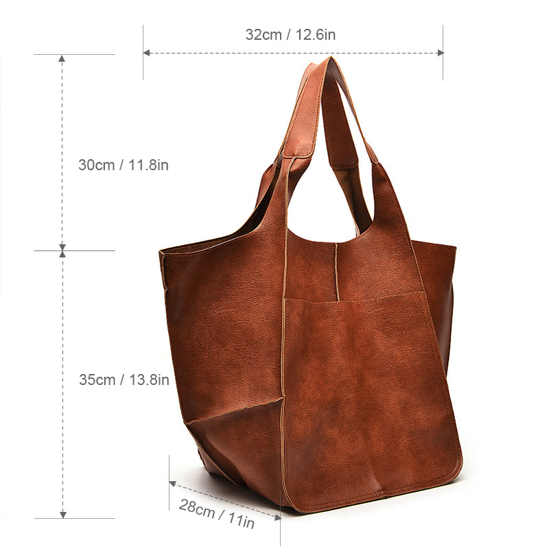 Big Genuine Leather Handbag for Ladies