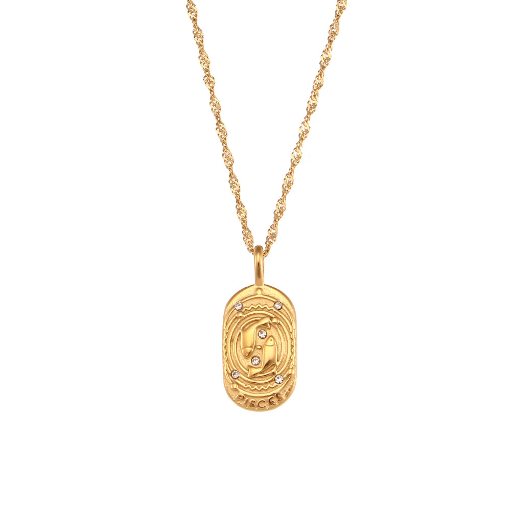 Dainty Zodiac Tarot Charm Necklace