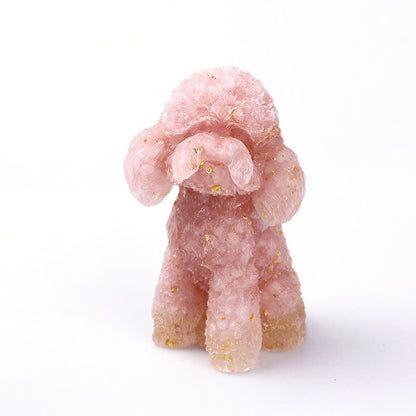 Shiny Gemstone Dog Ornament Figure