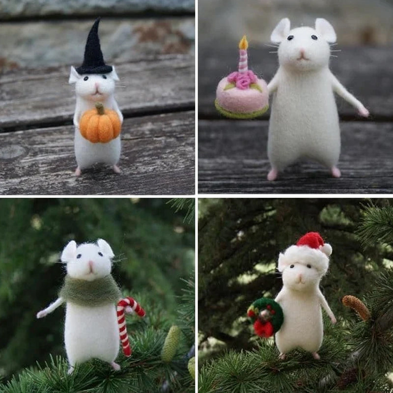 Fun Felt Holiday Mouse Ornament