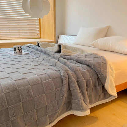 Soft Checkerboard Throw Blanket