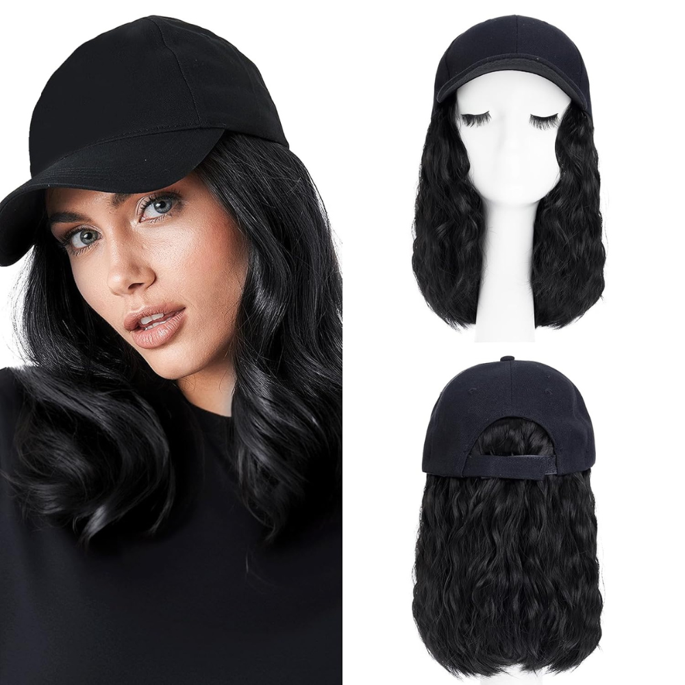 Durable Synthetic Curly Wig Cap Baseball Hat