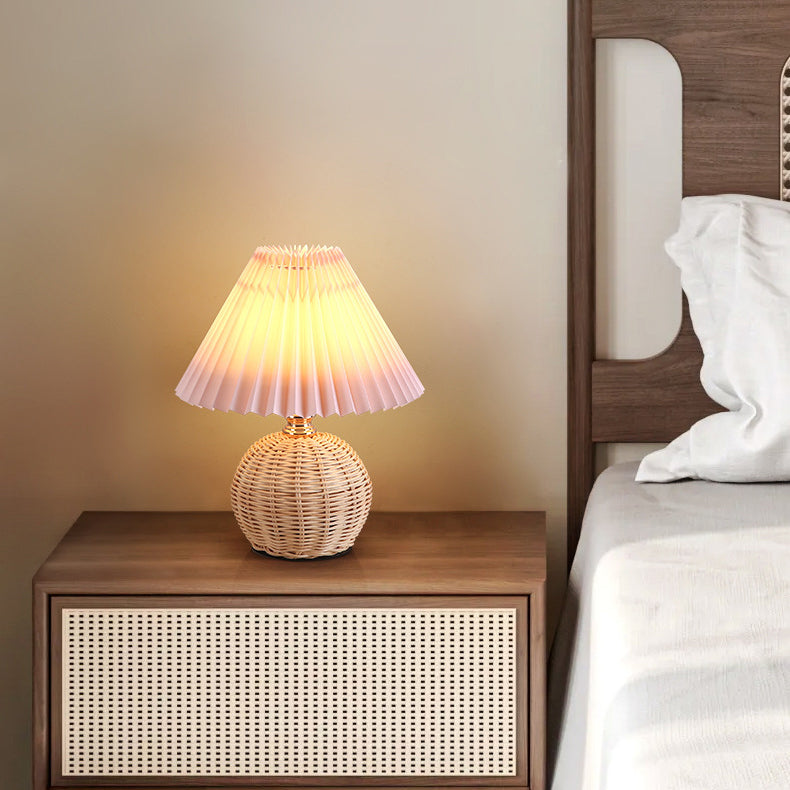 Warm Textile Shade Modern LED Table Lamp - Luxicro