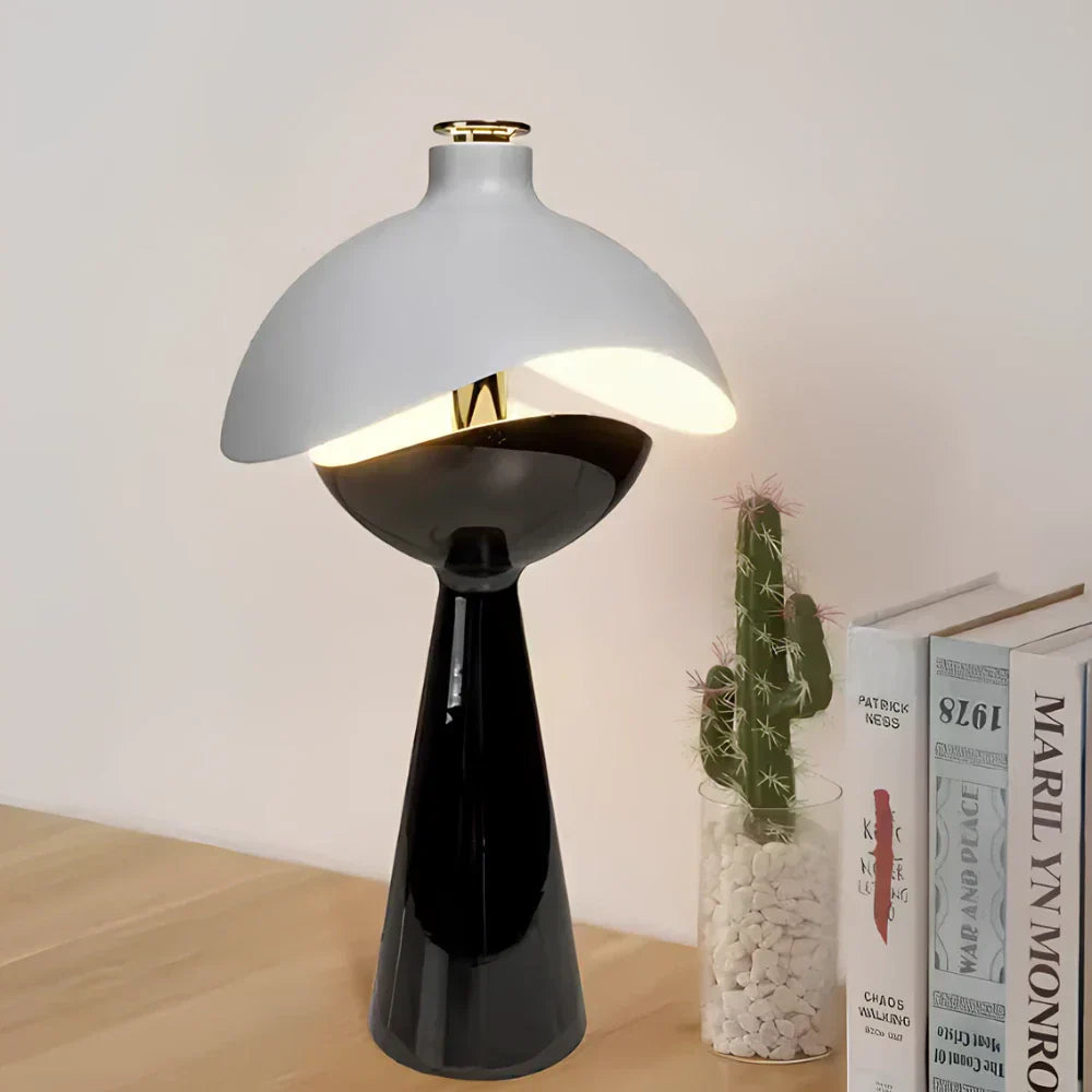 Elegant Circular Glass Desk Lamp