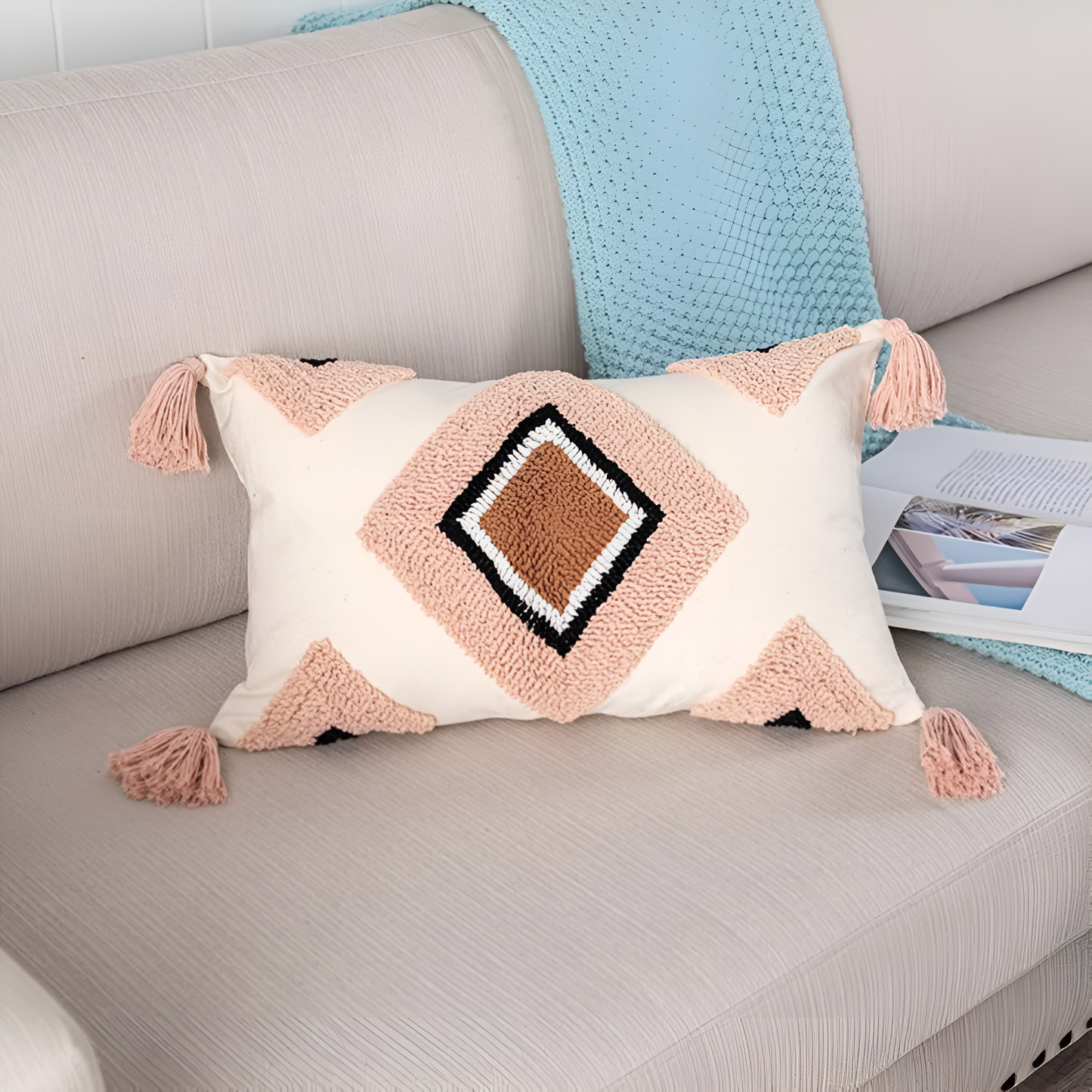Decorative Stitched Floral Pillow Cover