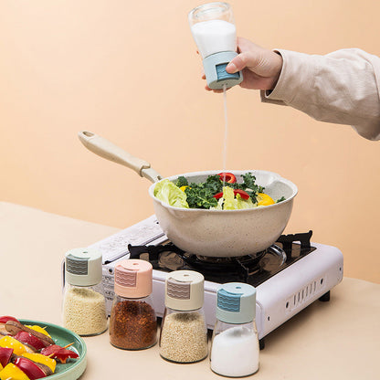 Small Clear Glass Spice Container for Kitchen